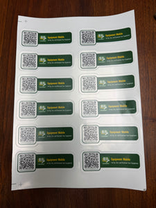 Equipment Mobile - Decals  4" x 1.5" (sheet of 12)