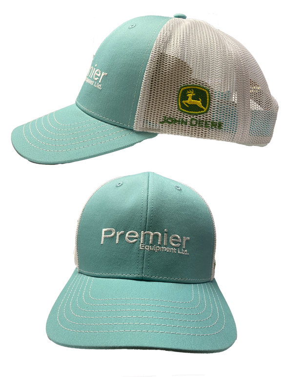 Turquoise/White Mesh Back - WHITE Premier Logo
